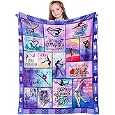 Mosslink Gymnastics Lovers Kids Blanket Gymnast Gifts for Girls Teens Women Birthday Gifts for Gymnast Ultra Soft Flannel Fleece Warm Cozy Lightweight Throw Blankets for Home Bed Sofa 50"x 40"