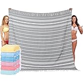 Widdonen Giant Turkish Beach Towel Blanket 85x75 Cotton XXL Extra Large Oversided Bath Pool Blankets XL Huge Bed Sand Free Throw Towels Picnic Outdoor Big Quilt Necessities Cloud Gifts for Adult Grey