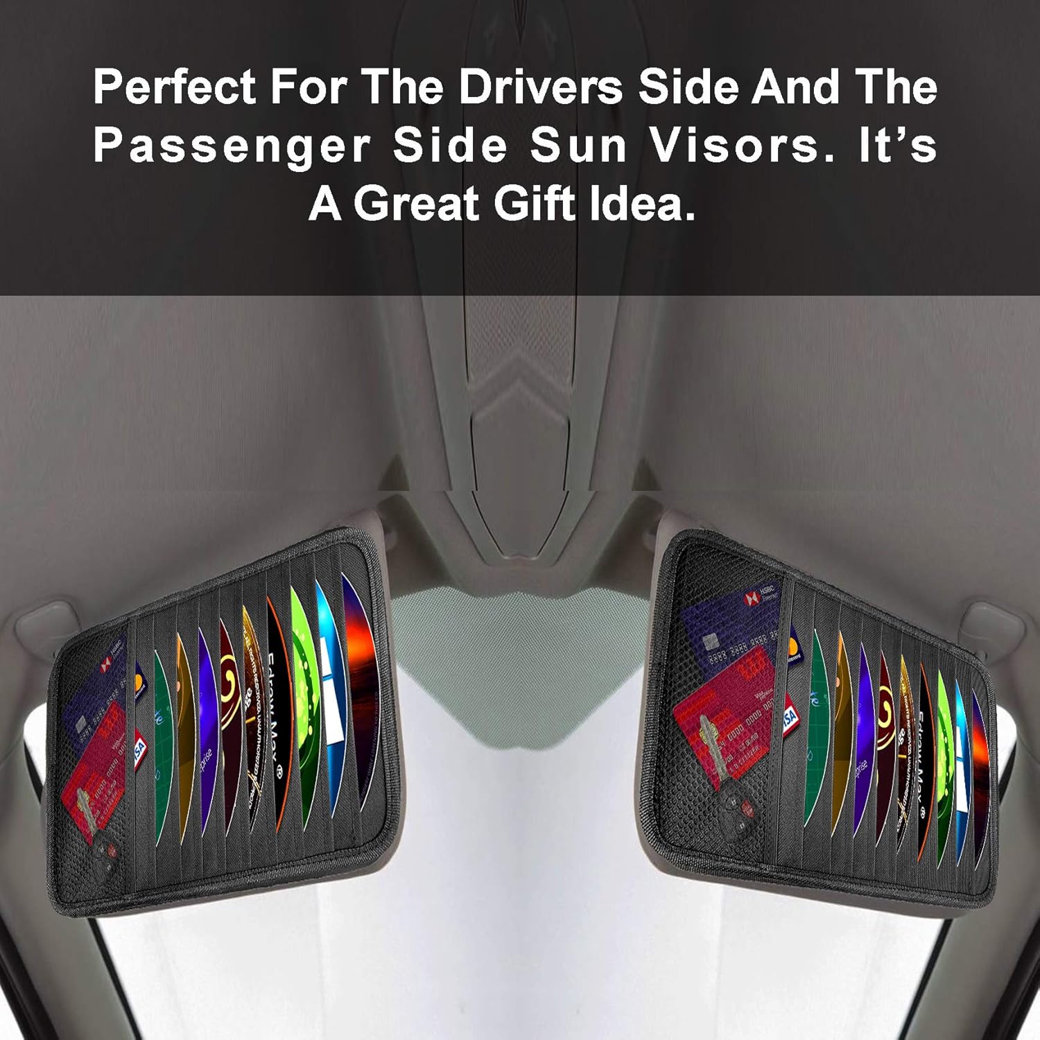 lebogner Car Sun Visor CD Holder and Vehicle Organizer, 2 Pack Auto Interior Accessories 10 Pocket CD, DVDs Storage Case, Registration, Document and Ticket Holder, Storage Pouch Organizer: Automotive