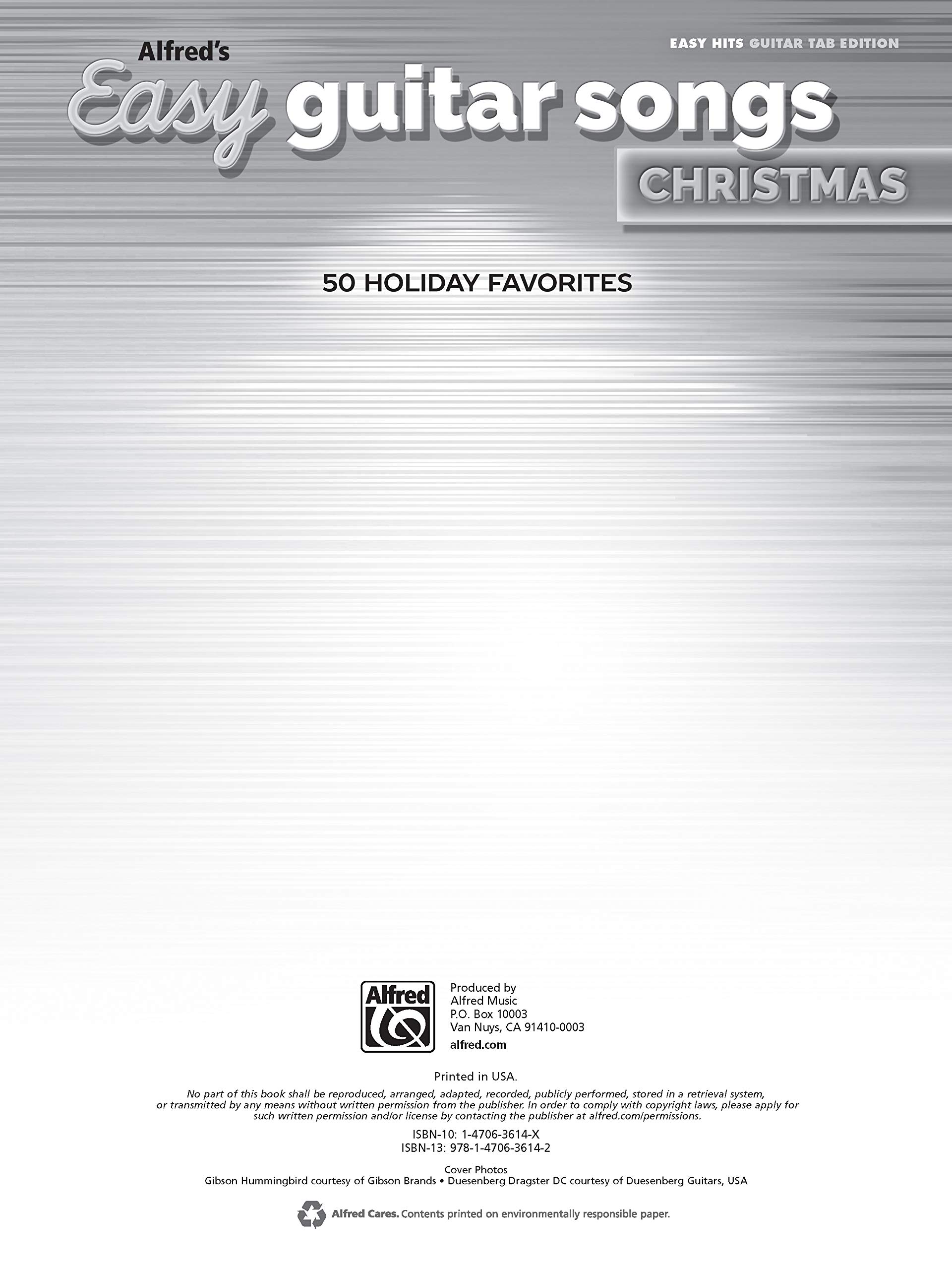 Amazon Com Alfred S Easy Guitar Songs Christmas 50 Christmas Favorites 9781470636142 Alfred Music Books