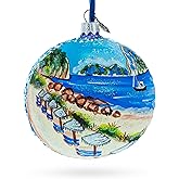 Beach at Ibiza, Spain Glass Ball Christmas Ornament 4 Inches