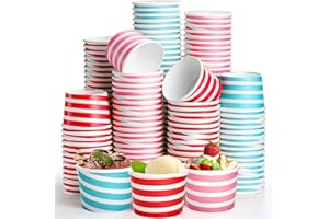 Hacaroa 150 Count 8 Oz Paper Ice Cream Cups, Disposable Dessert Bowls Sundae Cups Party Supplies Treat Cups, Takeout Food Con