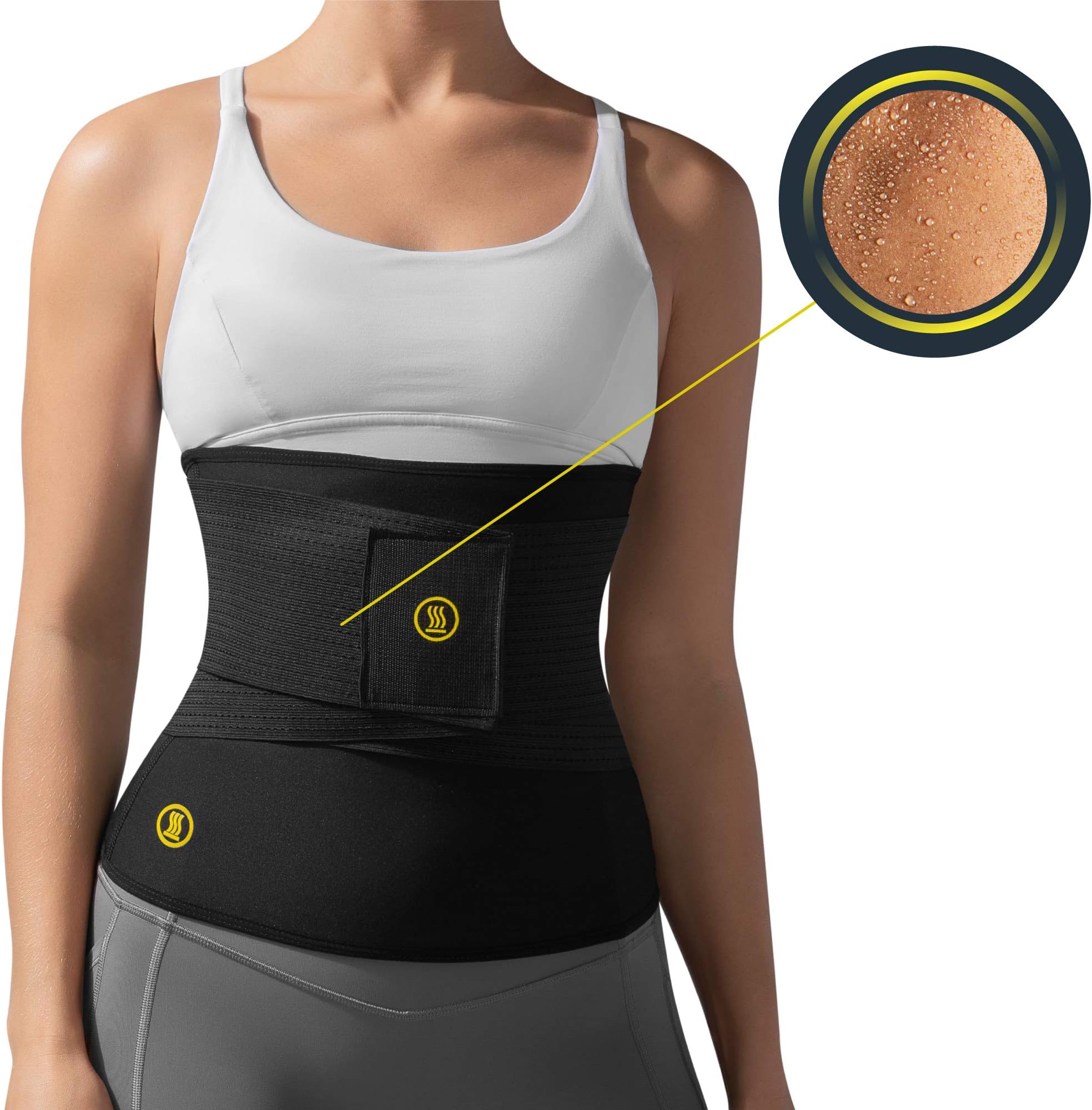 HOT SHAPERS Hot Belt with Waist Trainer – Women Sweat Waist Trimmer & Shaper Corset