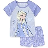 Disney Princess Frozen Minnie Mouse Girls Short Sleeve T-Shirt and French Terry Shorts Set for Toddlers to Big Kids