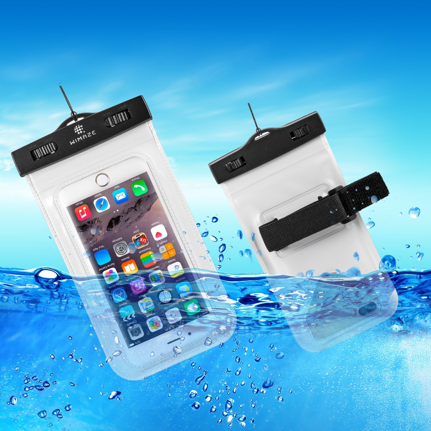 WIMAZE universal water proof cell phone pouch fit for any type of cell phone up to 7.0 inches