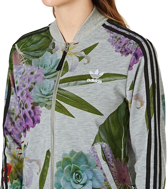 adidas grey floral jacket