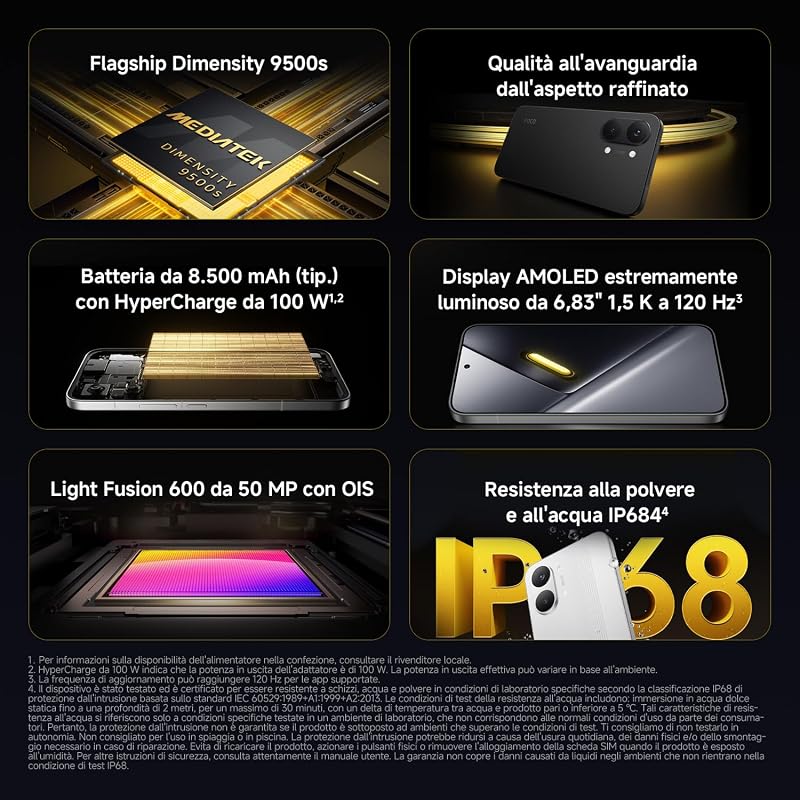 POCO X8 Pro Max, Smartphone 12+512GB, Nero, Dimensity 9500s