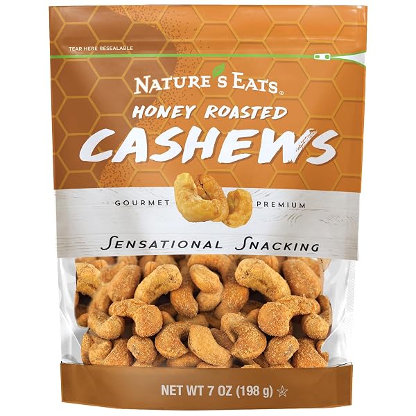 NATURE’S EATS HONEY ROASTED CASHEWS 7OZ