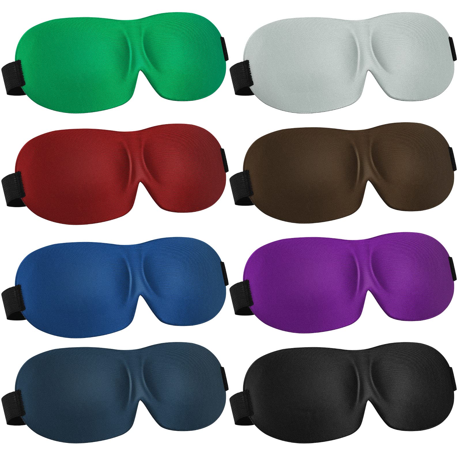 Photo 1 of 8 Pcs Sleep Eye Mask 3D Contoured Eye Mask Blackout Eye Covers for Sleeping with Adjustable Strap Block Out Light Night Blindfolds Soft Comfy Eye Shade for Women Men(Large,Fresh Colors)