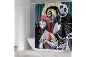 DDS-DUDES Christmas Shower Curtain Kids Bathroom Halloween Decor with 12 Curtain Hooks for Bathroom, Waterproof 71 x 71 inch (SC-25)