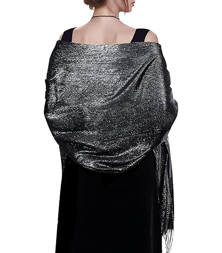 silver shawls for dresses Taffeta Wedding Shawl: Hands-free Bridal Wrap, Evening Stole Rectangular shaped Pashmina Amazon Silver Shawl Evening