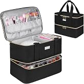 Nail Polish Organizer Bag for 40+ Bottles(15ml),Nail Polish Travel Case Bag | Gel Nail Polish Organizers and Storage,Nail Polish Carrying Case,Nail Supplies Bag for Nail Tech,Gifts for Women Grils,Black