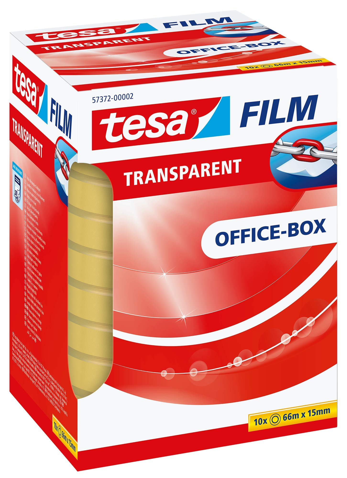 tesa UK film 10x TRANSPARANT 66M x 15MM, Clear