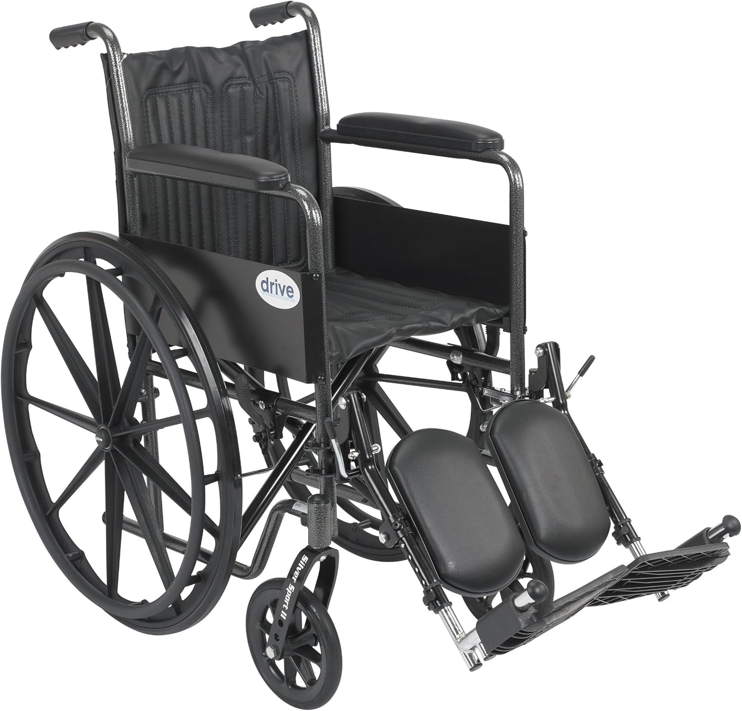 Drive Medical Silver Sport 2 Wheelchair with Various Arms Styles and Front Rigging Options, Black, 18 Inch: Health & Personal Care