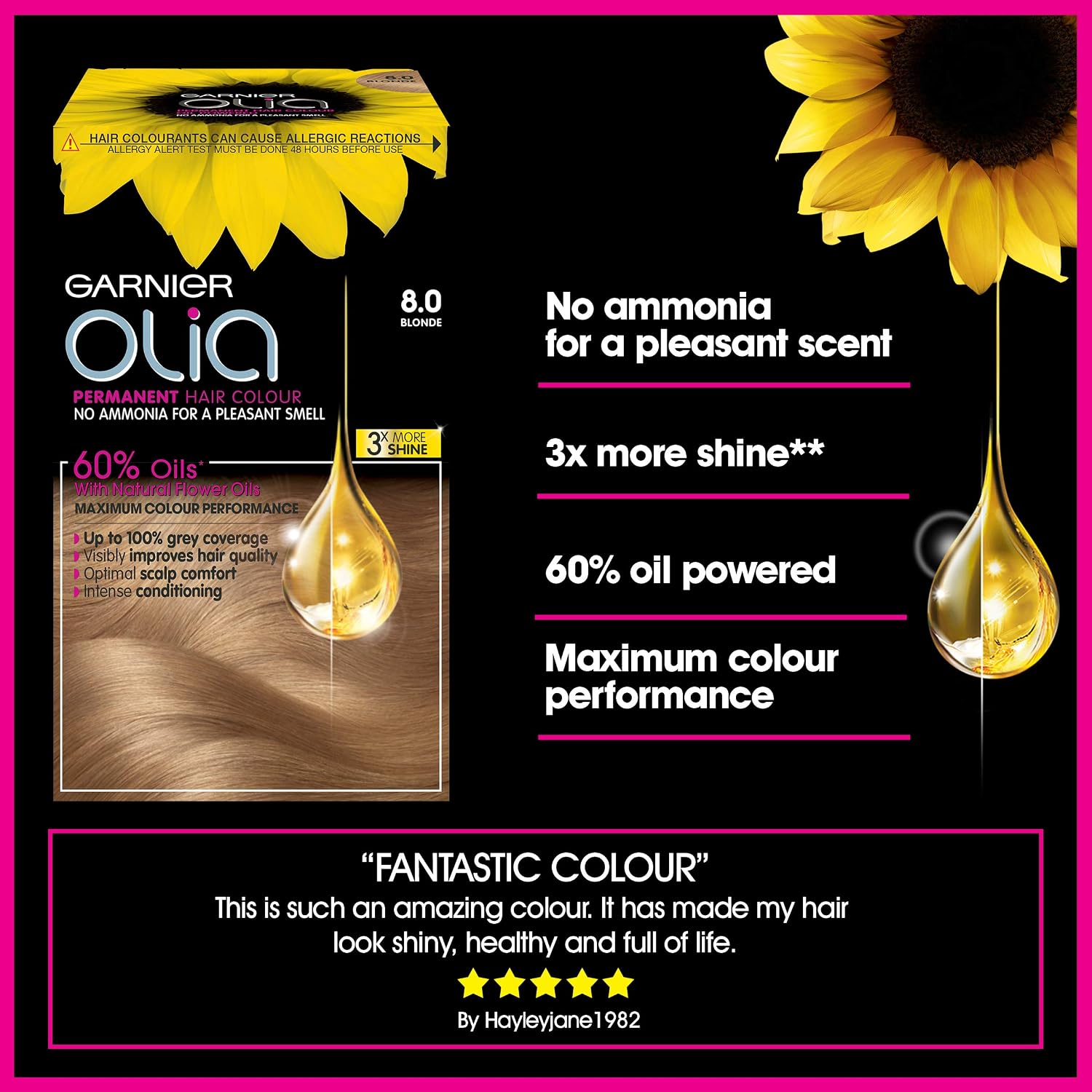 Garnier Olia Permanent Hair Colour 8.0 Blonde - Image 4