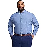 Izod Men's Big and Tall Performance Comfort Long Sleeve Plaid Button Down
