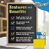 SOL Chalkboard with Chalk & Eraser Set 21x28cm Wooden Frame Portable view 6