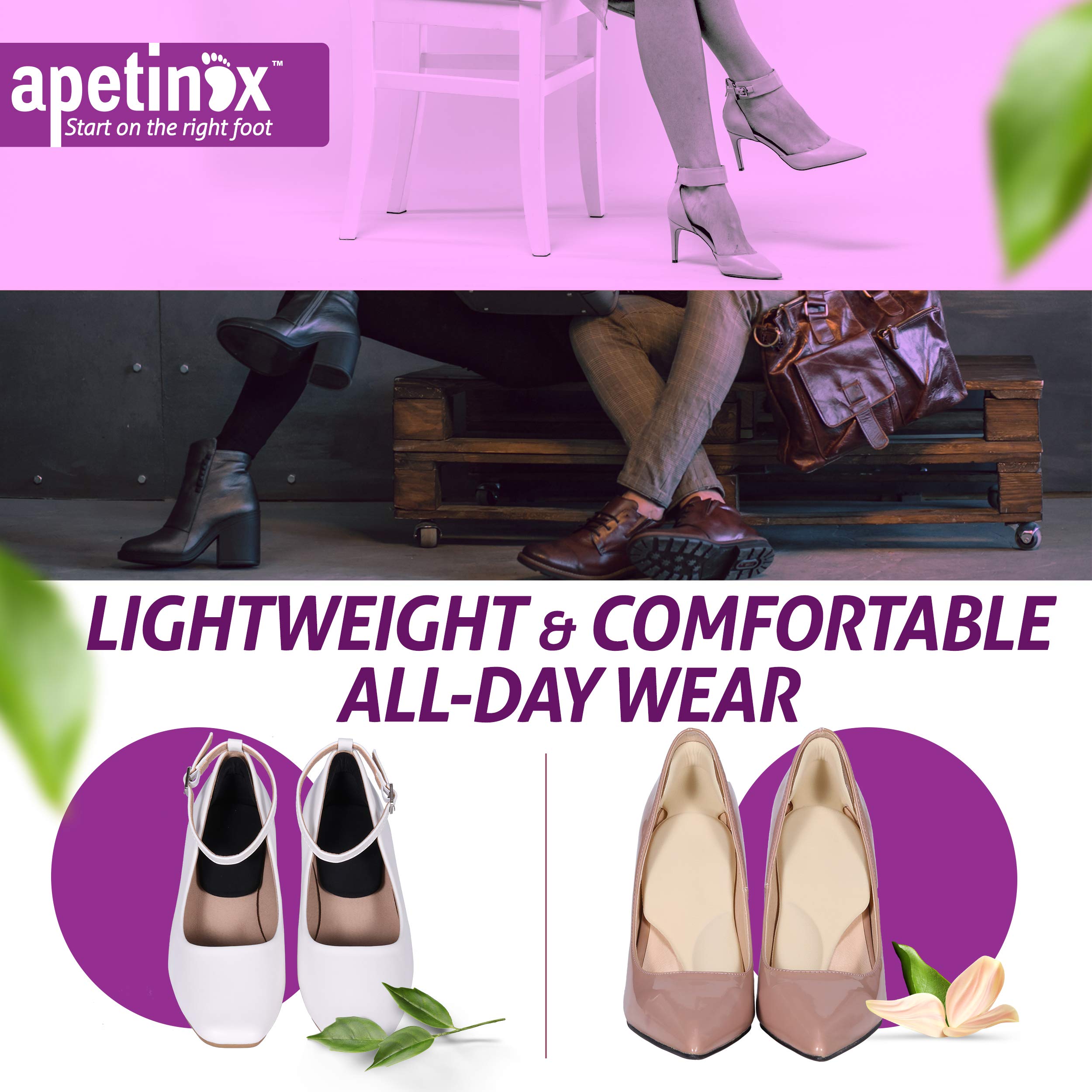 Apetinox Heel Cushion Inserts for Women - Heel Grips & Shoe Pads - Anti Slip Gel Back of Heel Liners, Blister Prevention, Pain Relief and Heel Protectors for Womens Loose Shoes and Too Big High Heels