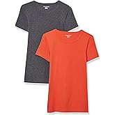 Amazon Essentials Women's Slim-Fit Short-Sleeve Crewneck T-Shirt, Pack of 2