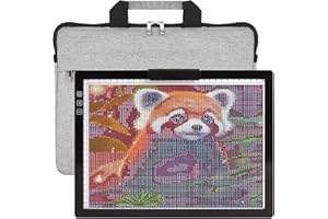 HIUKCOLED Rechargeable A4 Light Pad, Battery Powered Light Board with Carry Bag, Built-in Top Clip＆Stand, Stepless Dimmable＆6-Level Brightness Adjustable, Wireless LED Tracing Box for Weeing Vinyl