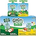 GoGo squeeZ Fruit Sauce Snack Pouches Variety Pack - Apple Apple, Apple Banana. 100% Real Fruit Puree, No Sugar Added, No Pre