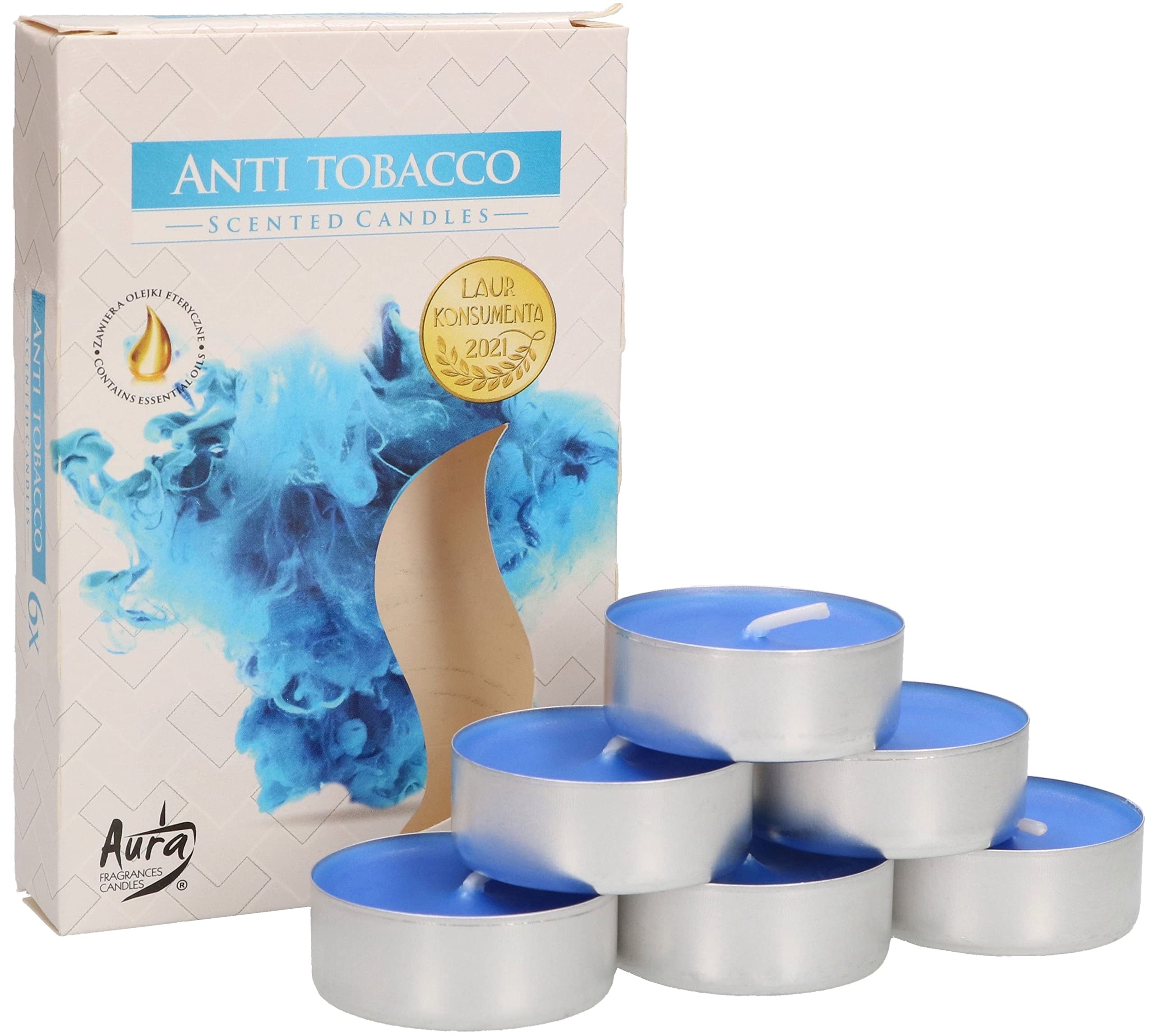 KOTARBAU® Antitobacco Scented Tealights Set of 6 4 Hours Burn Time