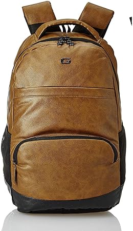Gear Vintage2 Anti Theft Faux Leather 27 Ltrs Tan Laptop Backpack (LBPVG2LTH1901)