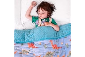 yescool Weighted Blanket (5 lbs, 36" x 48",Dinosaur) Cooling Heavy Blanket for Sleeping Perfect for 40-60 lbs, Throw Size Breathable Blanket with Premium Glass Bead, Machine Washable