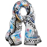 KARL LAGERFELD womens Lightweight Print Pashmina With Fringe