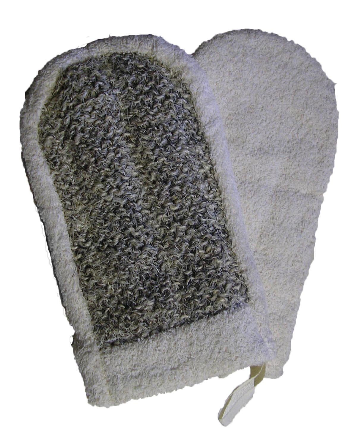 MAGIT Horsehair Glove and Cotton Sponge, Grey