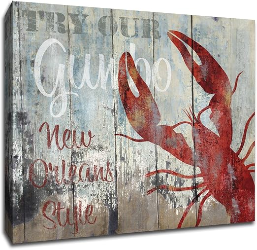 Amazon Com New Orleans Seafood I Vintage Kitchen Art 20x20