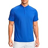 Viodia Mens Golf Shirts Collarless Quick Dry Summer Shirt Casual Short Sleeve Moisture Wicking Polo T Shirts