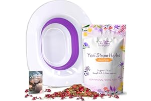 Fivona Yoni Steam Kit 2-in-1 Seat with V Steaming Herbs Sunrise Recipe for Detox, Cleansing, PH Balance and Odor Control