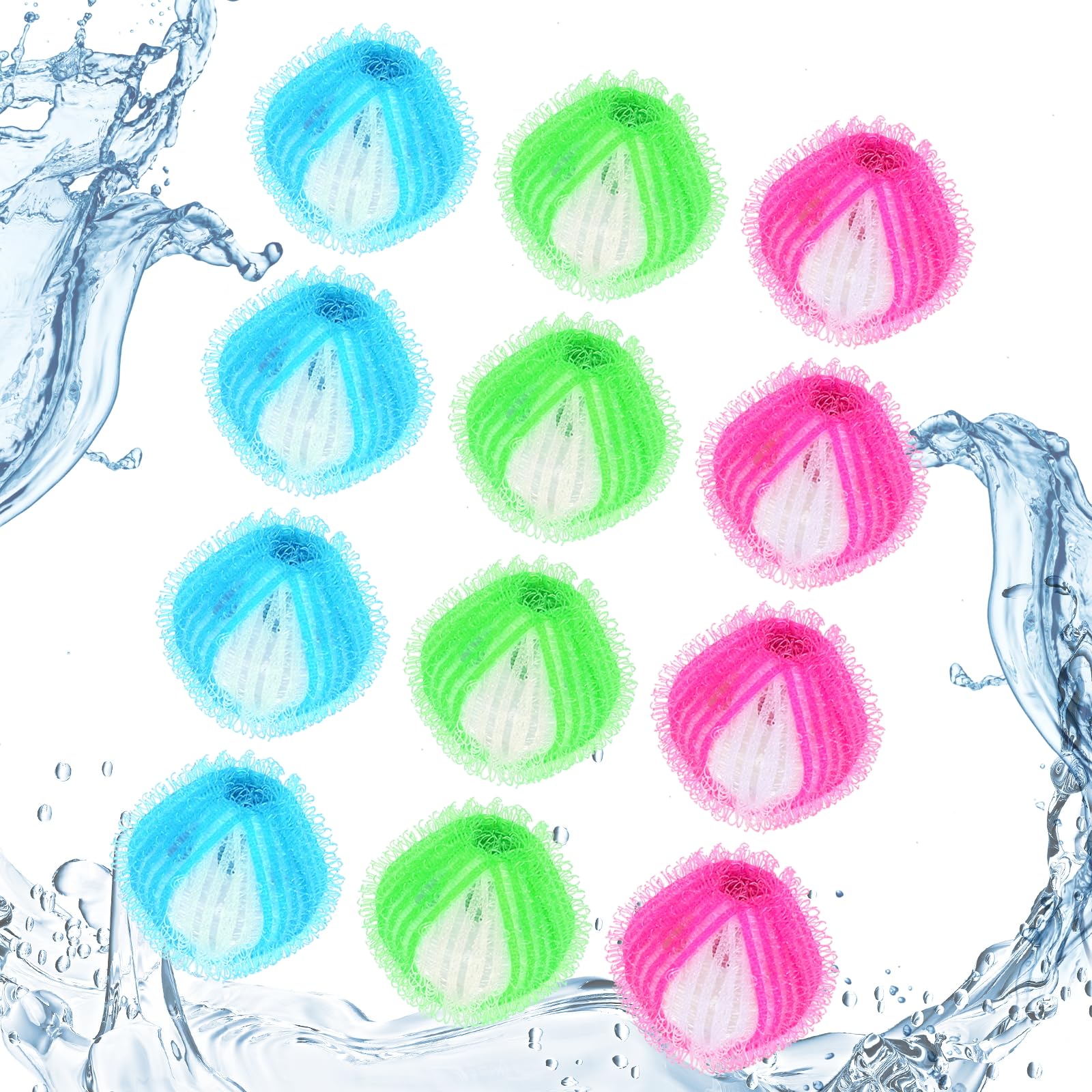 Photo 1 of 12 Pet Hair Remover Balls for Laundry: Reusable Washing Machine & Dryer Fur Catcher for Dog and Cat Hair on Clothes and Bedding