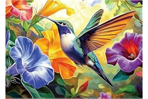 MINIWAN Hummingbird Flowers 500 Piece Jigsaw Puzzle for Adults - Family Fun, Challenging Puzzle Game, Birthday Party Gift Idea