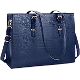 Laptop Bag for Women 15.6 Inch Laptop Tote Bag Leather Classy Computer Briefcase for Work Waterproof Handbag Professional Shoulder Bag Women Business Office Bag Large Capacity