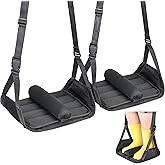 AZAMIA 2-Pack No Collapse Airplane Foot Hammock, Foldable Bamboo Base Foot Hammock for Plane Travel with Interval Sponge, Portable Desk Foot Hammock, Airplane Travel Essentials