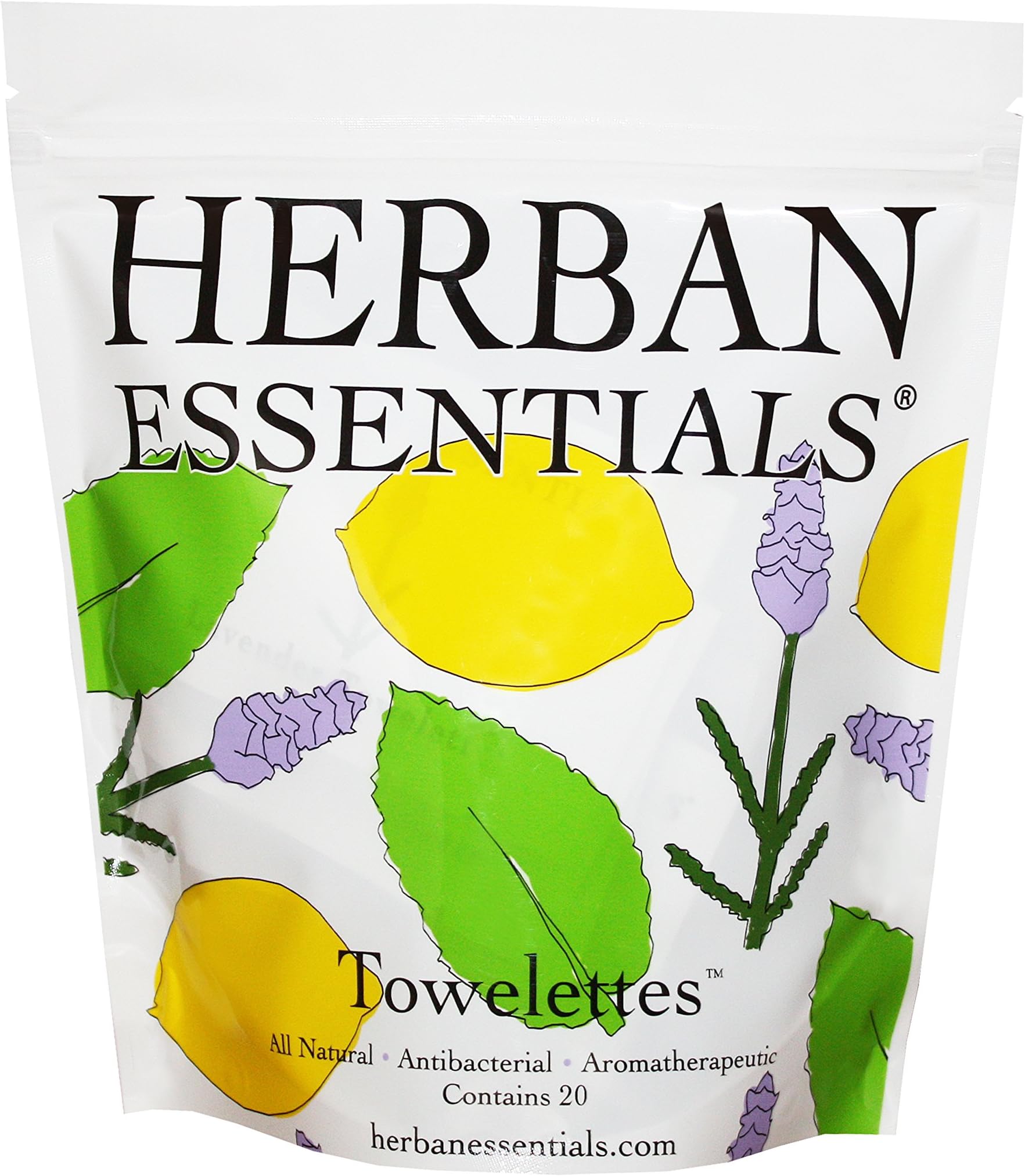 Herban Essentials Towelettes, Mixed Bag 20-Count
