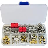 134PCS Car Air Conditioning Valve Core Accessories Kit ,A/C R12 R134a Air Conditioner Valve Core Seal Kit, Refrigeration HVAC Valve Cores Repair Kit Double Head Dual A/C Valve Installer &amp; Removal Tool