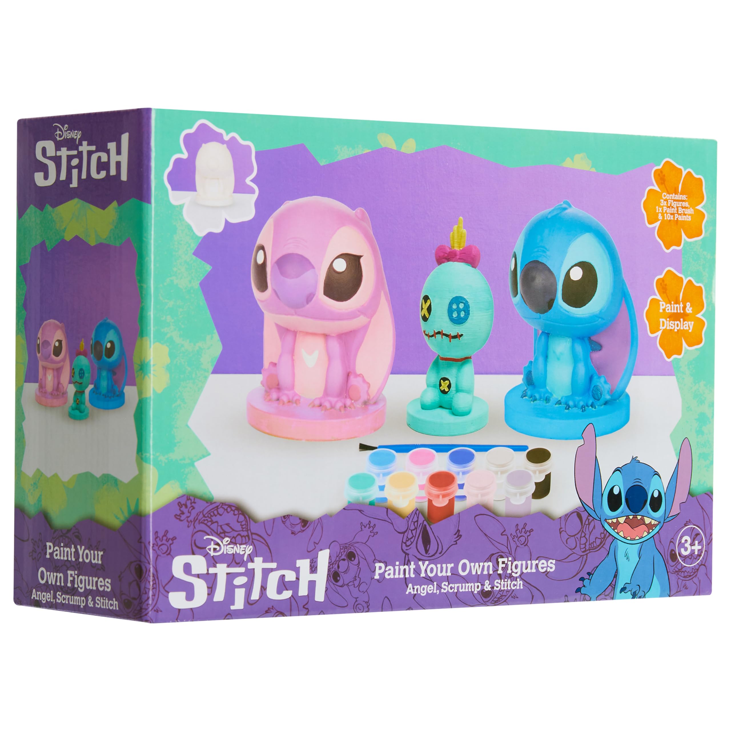Disney Stitch Paint Your Own Plaster Figures Set for Kids Teenagers DIY Crafts Art Set Activity - Stitch Gifts (Multi Stitch - 3 Pack)