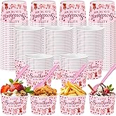 Yungyan 48 Pcs Valentine Baby Shower Snack Cups with Spoons 9oz Disposable Ice Cream Bowls a Little Sweetheart Is on The Way Paper Cups Red Hearts Bear Dessert Bowl for Baby Shower Party Supplies
