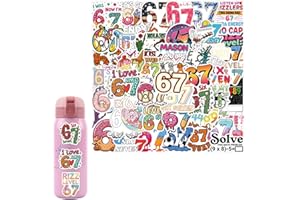 50 PCS Six Seven Stickers, Vinyl Waterproof 67 Meme Stickers Decals for Phone, Water Bottle, Luggage, Laptop, Adults Teens