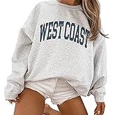West Coast Sweatshirt, Cute Beach Pullover, Faded Vintage Aesthetic Varsity, Trendy Travel Destination Gift For Him or Her, Unisex Crewneck Sweatshirt