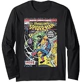 Marvel Comics Spider-Man and Hulk Retro Comic Book Cover Long Sleeve T-Shirt