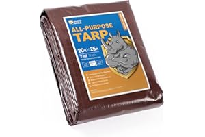 GUARD SHIELD Brown/Green Tarp 20x25 Feet Medium Duty Outdoor Waterproof Multi Purpose Poly Tarps Cover 7mil