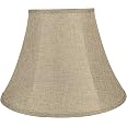 Aspen Creative Bell Shaped Lamp Shades, Natural Linen – Set Of 2, Collapsible Spider Fitter, 9" Top X 18" Bottom X 13" Slant