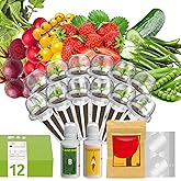 inbloom 12-Pod Fruit Seed Pod Kit for AeroGarden, iDOO, Ahopegarden Hydroponic Growing System, Included Strawberry, Cucumber, Green Pepper, Golden Tomato, Radish, Dwarf Pea, Beet, 400+ Seeds
