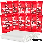 Prepared Hero Emergency Fire Blanket - 12 Pack - Fire Suppression for Kitchen, 40” x 40” Fiberglass Fire Blanket for Home