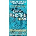 Kimono Microthin Plus - Premium Lubricated Natural Latex Condoms, Ultra Thin with Extra Moisture and AquaLube, Vegan-Friendly, No Latex Odor - Enhanced Sensitivity - Pack of 12