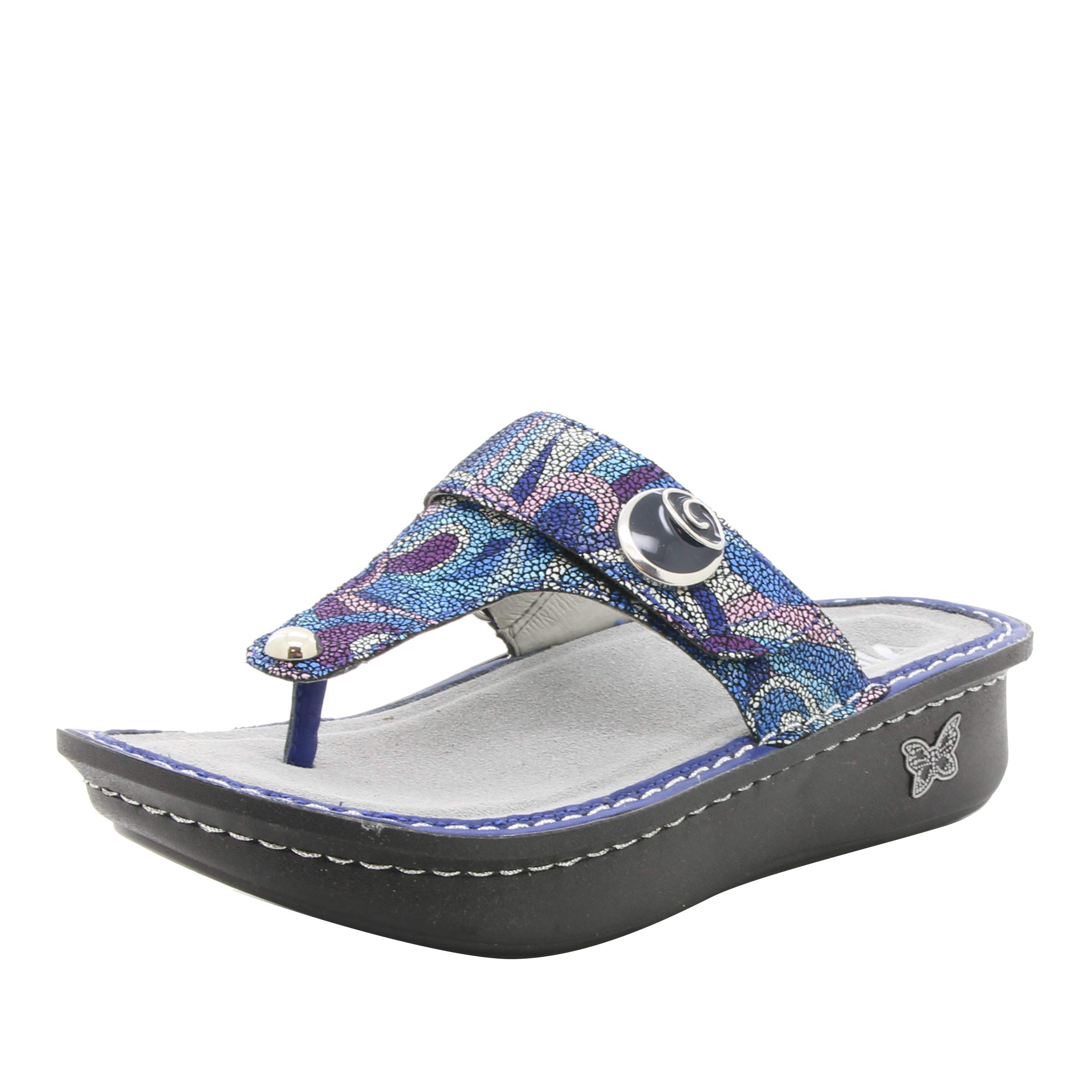 Alegria Womens Carina Leather Thong Sandal